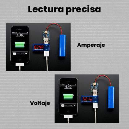 Medidor USB de Voltaje de Carga x3