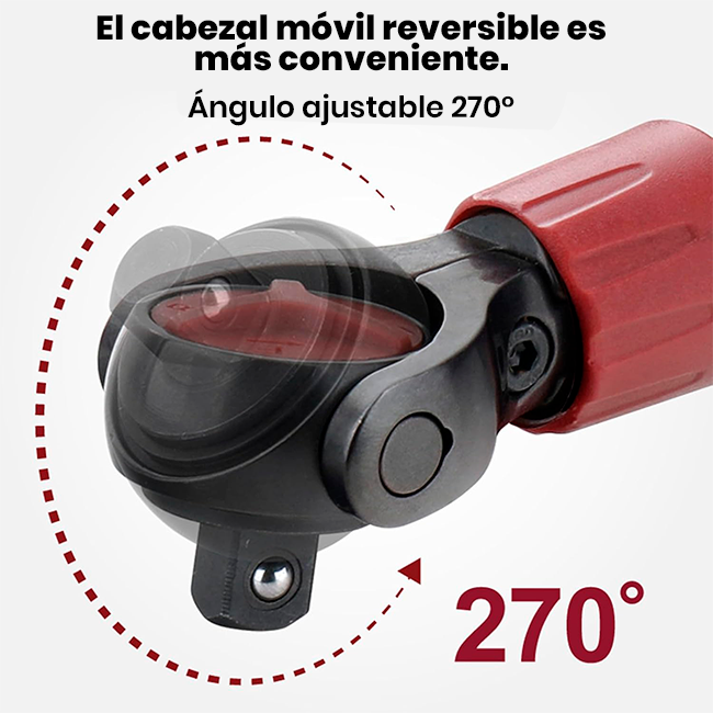 Llave Trinquete Extensible de Cabeza Giratoria