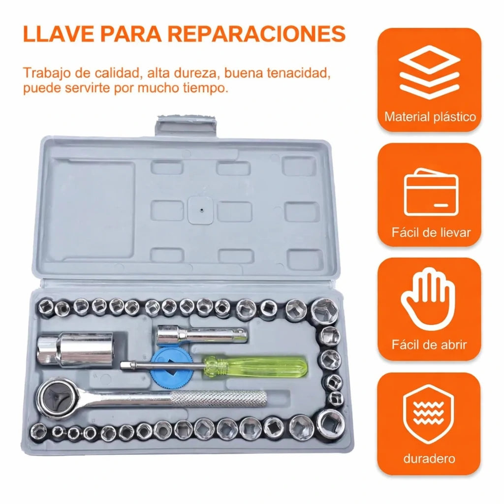 Kit Llave Ratchet 40 En 1 Multifuncional