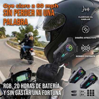 Pack x2 Intercomunicador Bluetooth Para Casco Moto Resistente Al Agua
