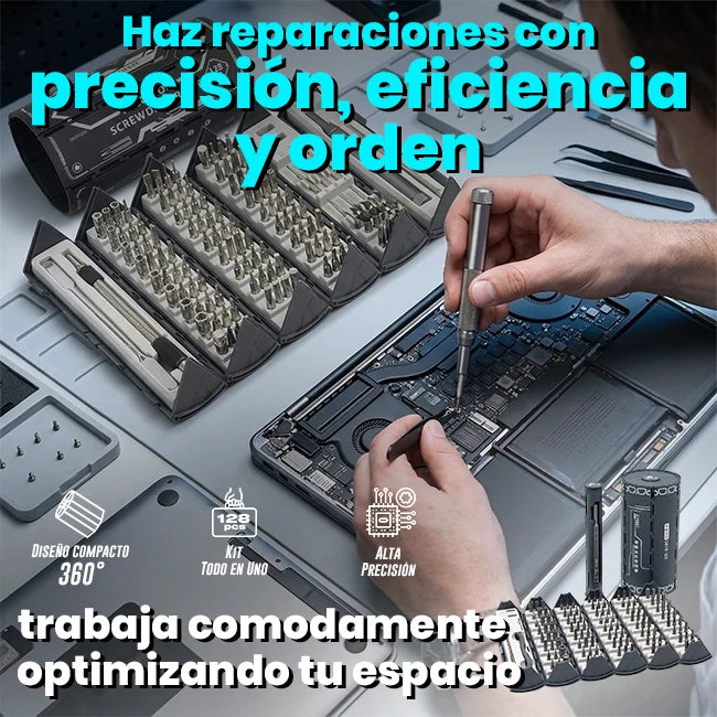 Kit 128 Piezas Destornilladores De Precisión Estuche Organizador
