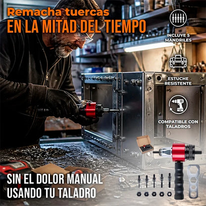 Kit Adaptador Remachadora para Taladro 5 Clavijas (M3 M4 M5 M6 M8)