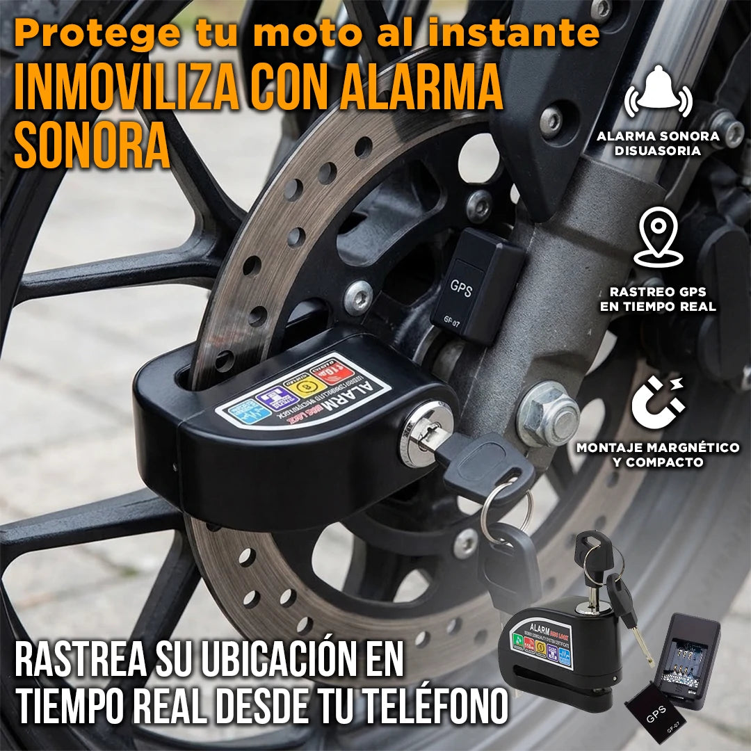 Kit Anti Robo Para Motos – Candado Bloqueo Con Alarma + Mini GPS