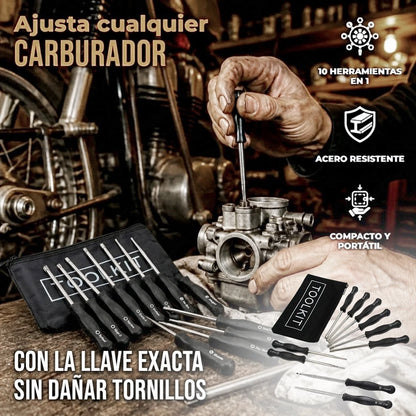Kit X10 Herramientas Ajustes Carburador Y Motores Pequeños