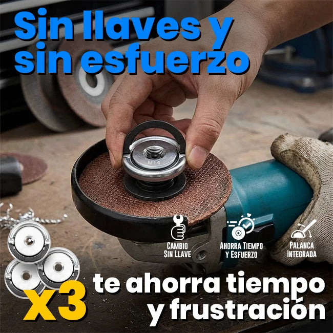 Kit x3 Tuercas De Liberación Rápida Para Disco De Pulidora