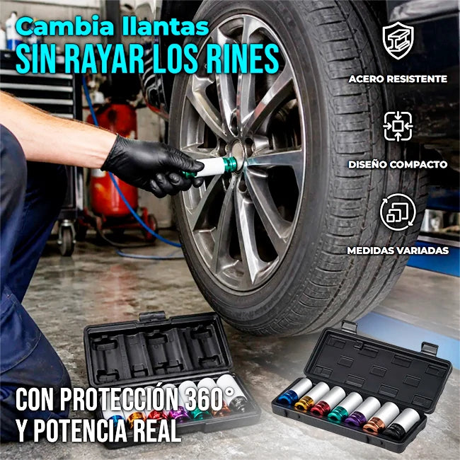 Kit x7 Copas Llave De Impacto ½  Protección Anti Rayones