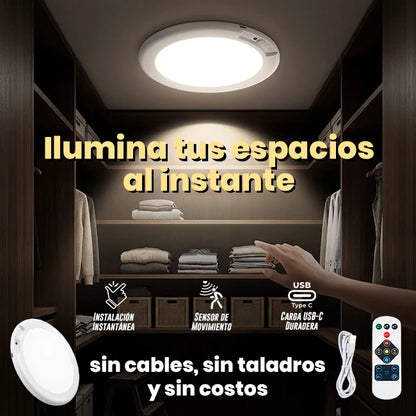 Lámpara De Techo Recargable A Control Remoto Fijación Magnética