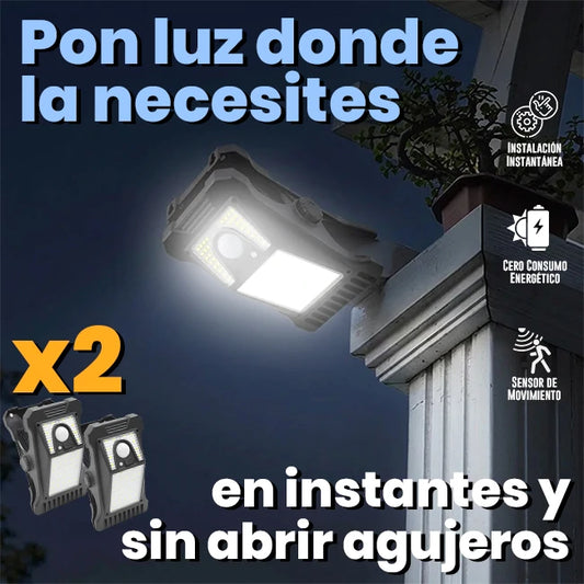 Lámpara Solar Clip Sensor Movimiento Doble Carga  x2