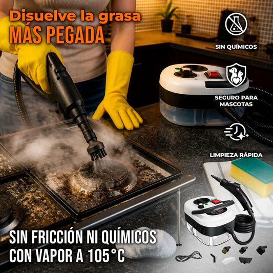 Limpiador A Vapor Portátil Alta  Presión 2500w Con Accesorios