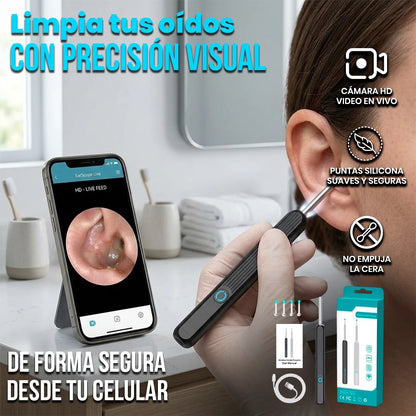 Limpiador De Oídos Eléctrico Inalámbrico Con Cámara Wi-Fi 1080p