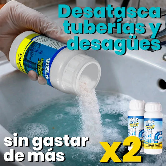Pack x2 Limpiador En Polvo Desatascador De Tuberías Y Desagües