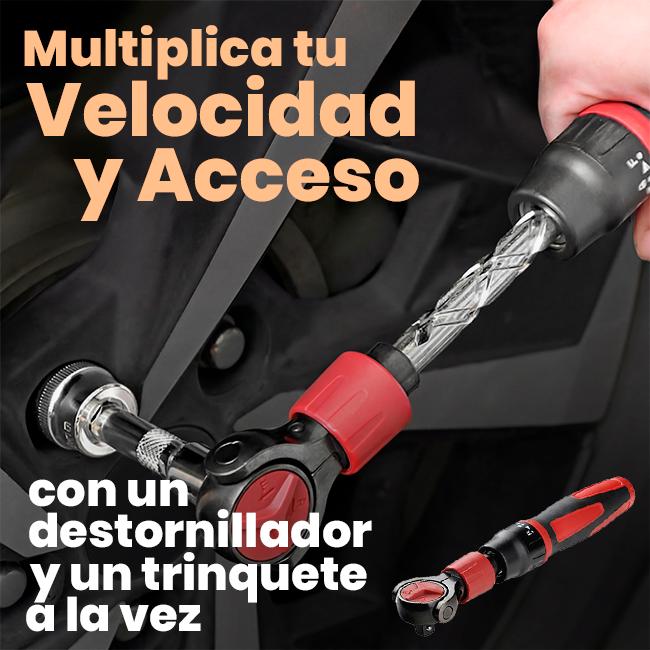 Llave Trinquete Extensible de Cabeza Giratoria