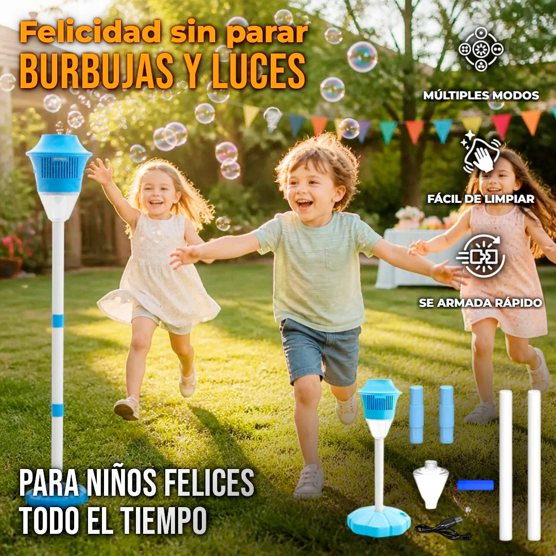 Máquina De Burbujas De Pie Con Luz Led Y Música