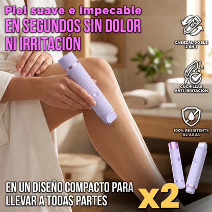 Pack X2 Depiladora 2 En 1 Eléctrica Recargable Para Mujer