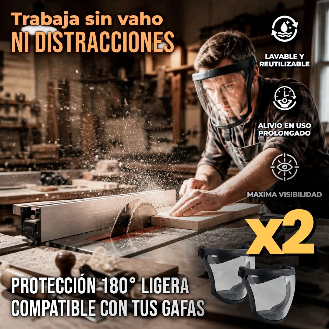 Kit X2 Máscara Protectora Facial Completa Transparente