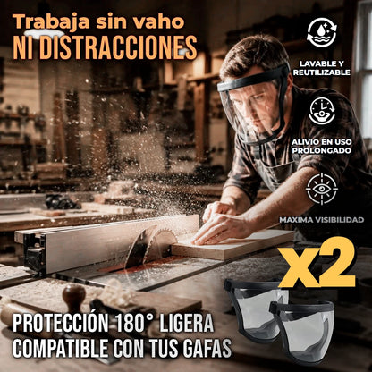 Kit X2 Máscara Protectora Facial Completa Transparente