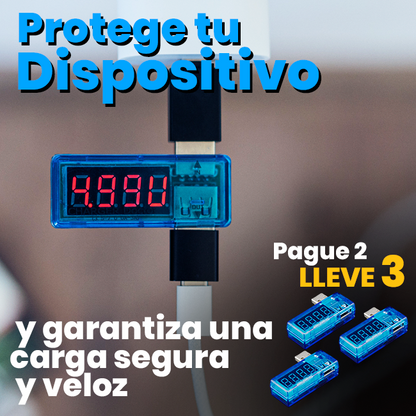 Medidor USB de Voltaje de Carga x3