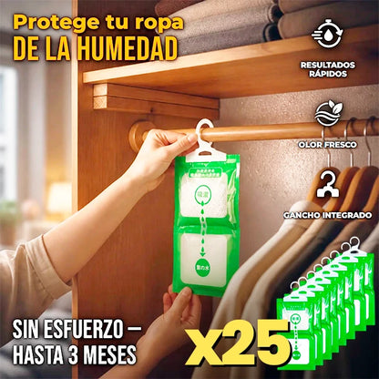 Pack x25 Bolsas Absorbentes Deshumidificadoras Para Armario