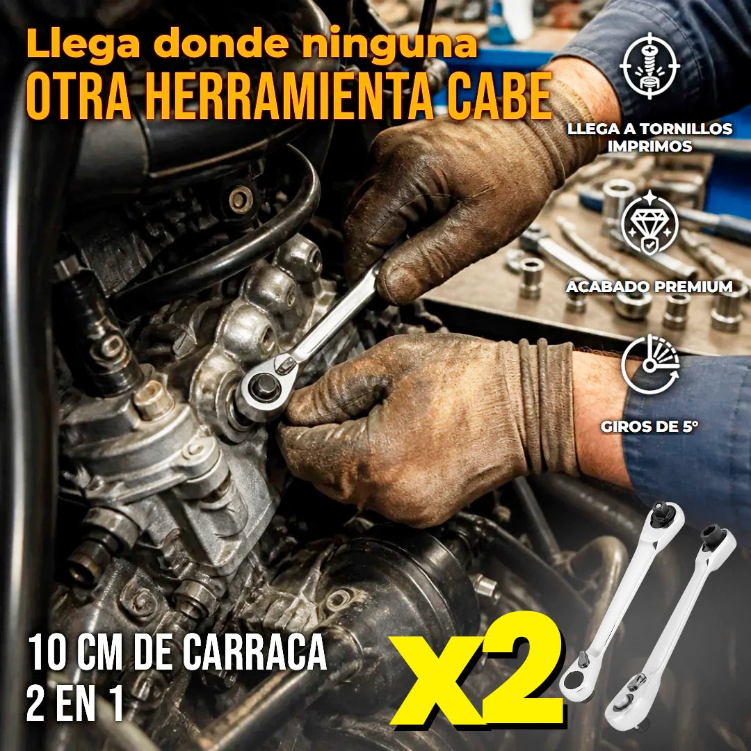 Pack X2 Mini Llave 1/4 Carraca Agarre Magnético 2 En 1
