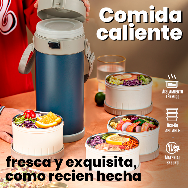 Portacomidas Apilable Aislado de 4 Niveles