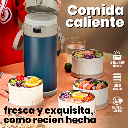 Portacomidas Apilable Aislado de 4 Niveles