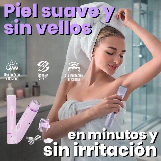 Kit Rasuradora Eléctrica Para Mujer 2 En 1 Recargable