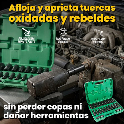 Set x20 Piezas Copas ½  De Impacto + Estuche