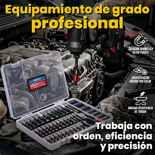 Set x80 Piezas Puntas De Impacto Magnéticas Destornilladoras