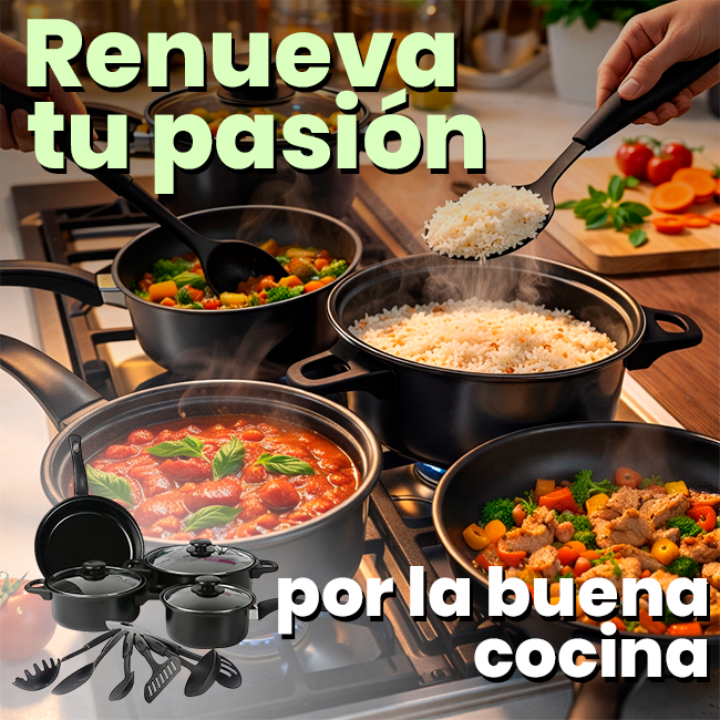 Set de Cocina Anti-Adherente de 13 Piezas