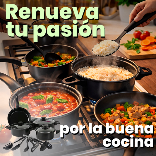 Set de Cocina Anti-Adherente de 13 Piezas
