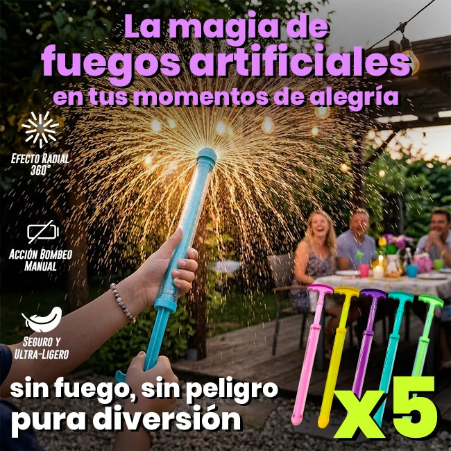 Set x5 Pistola Rociadora De Agua Recreativa Fuegos Artificiales