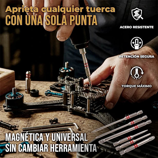 Set x6 Puntas Hexagonales Pagoda Magnéticas Universal