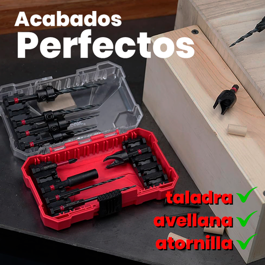 Set x15 Piezas Brocas Avellanadoras