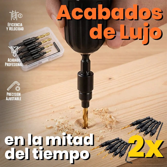 2 Sets x5 Brocas Avellanadoras Para Madera