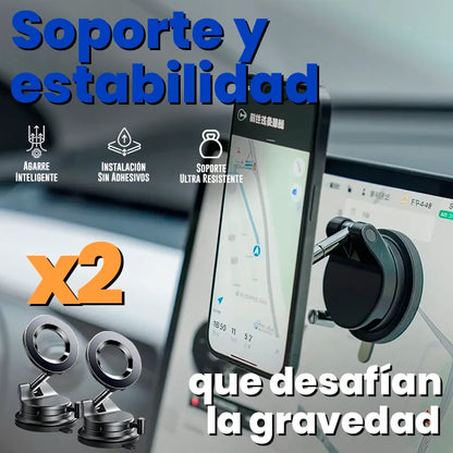 Kit x2 Soporte Magnético Smartphone Para Carro De Fijación Al Vacío