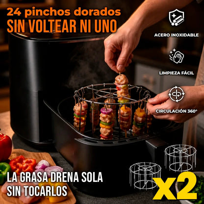 Pack X2 Soporte Vertical Brochetas Para Freidora De Aire