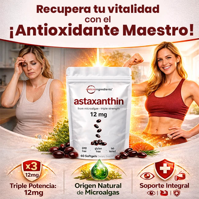 Suplemento Antioxidante Astaxantina Cápsulas 12mg