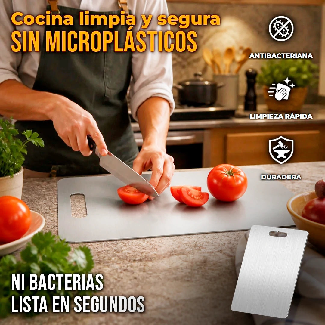 Tabla De Cortar Para Cocina Acero Inoxidable Doble Cara