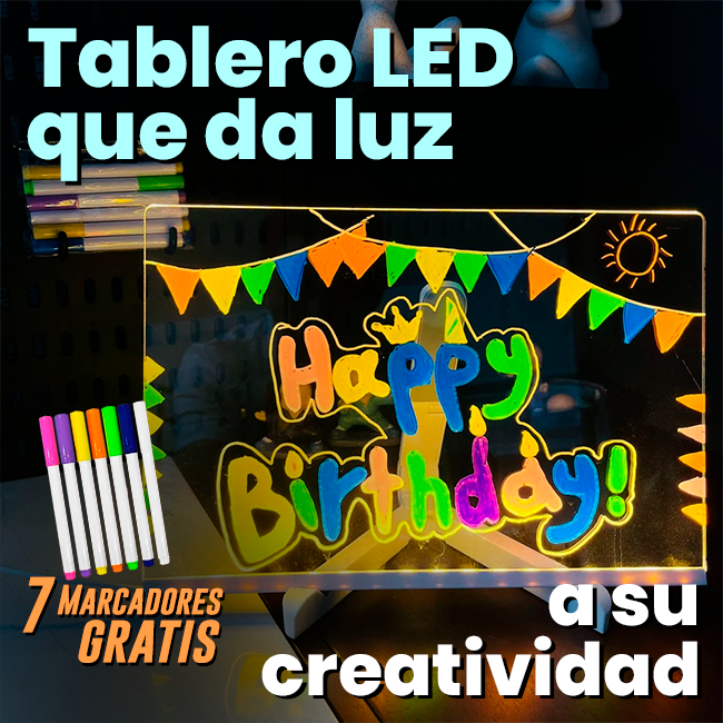 Tablero LED Acrílico Borrado en Seco