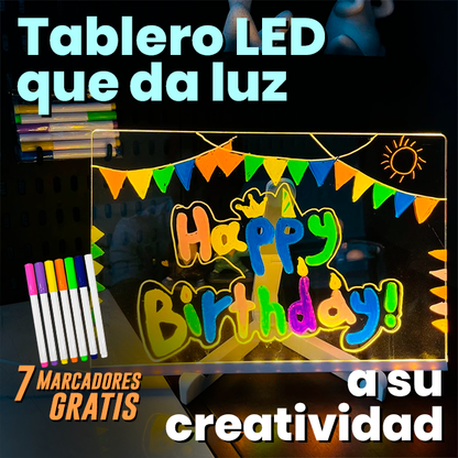 Tablero LED Acrílico Borrado en Seco