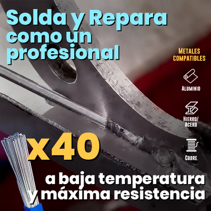 Pack 40 Varillas de Soldadura de Aluminio de Baja Temperatura