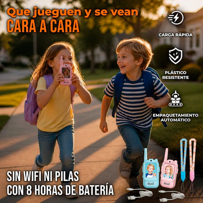 Set X2 Walkie Talkie Videollamada Para Niños Recargable