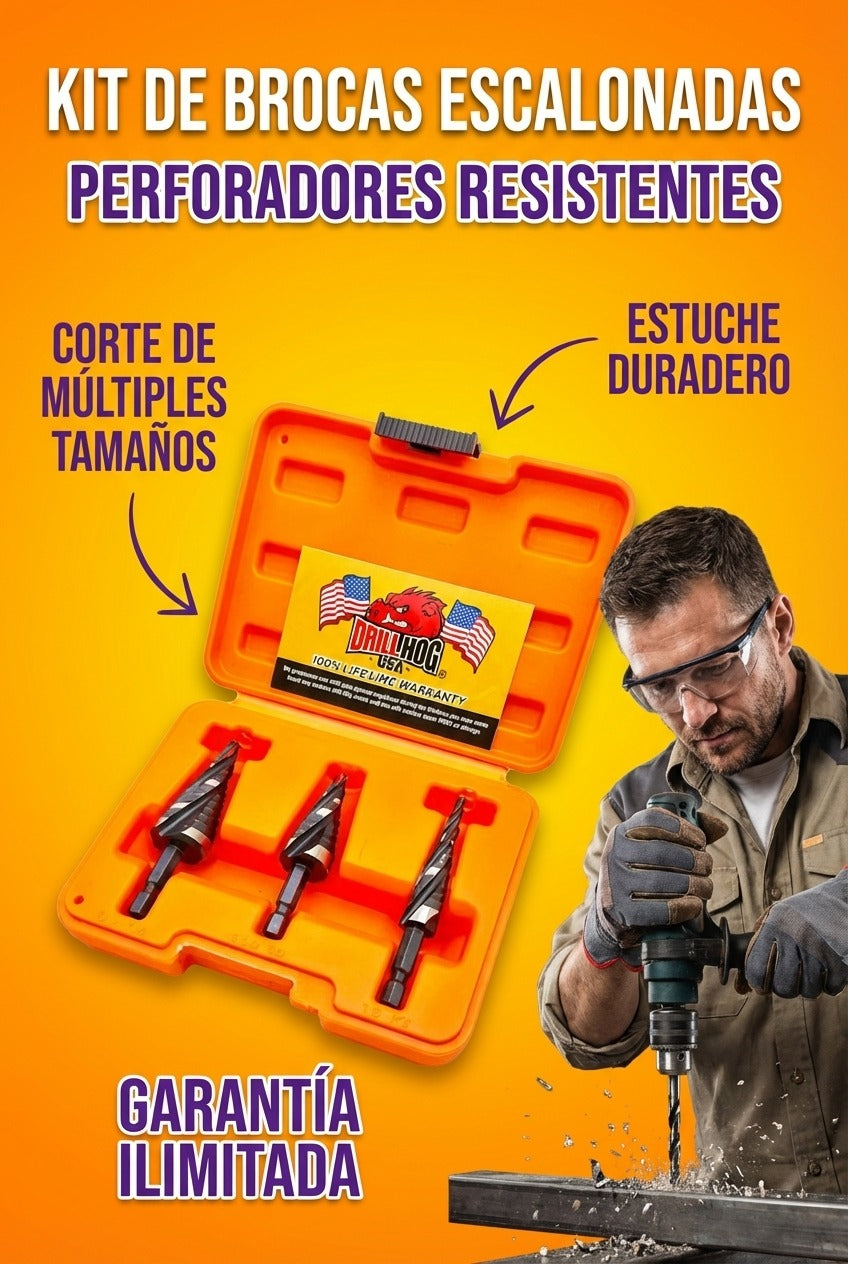 Juego Brocas Escalonadas Pro