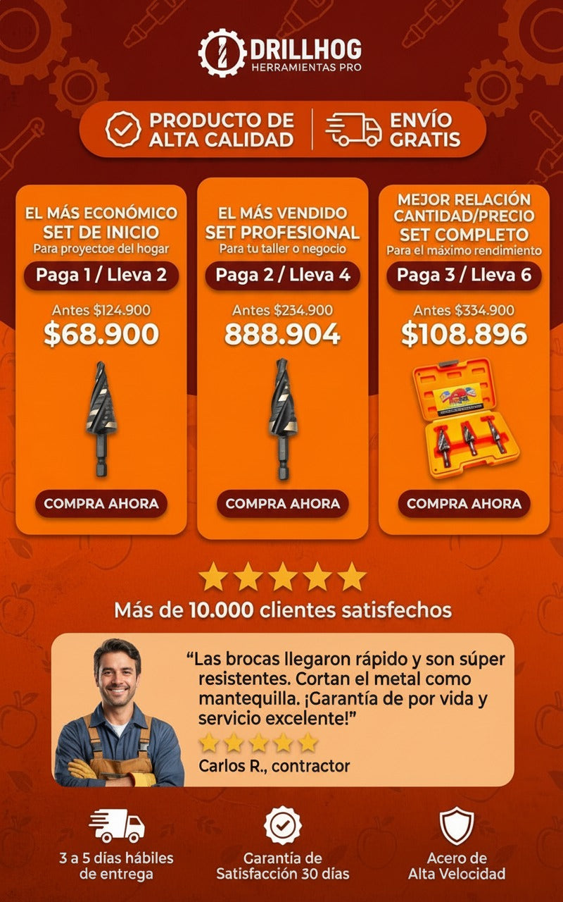 Juego Brocas Escalonadas Pro