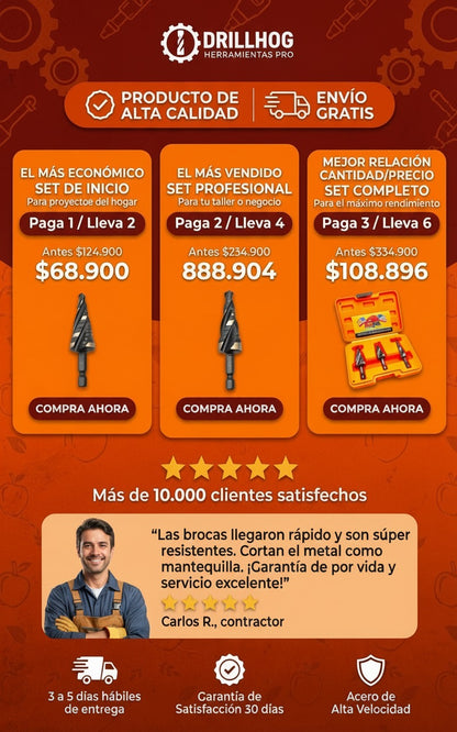 Juego Brocas Escalonadas Pro