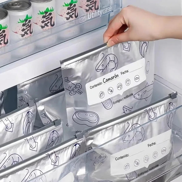 Bolsas de Aluminio Resellables Para Freezer Con Cierre Hermético y Protección Alta Barrera