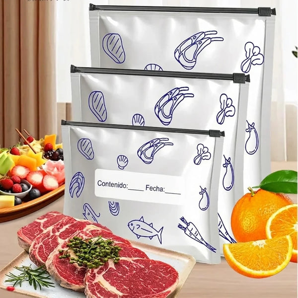 Bolsas de Aluminio Resellables Para Freezer Con Cierre Hermético y Protección Alta Barrera