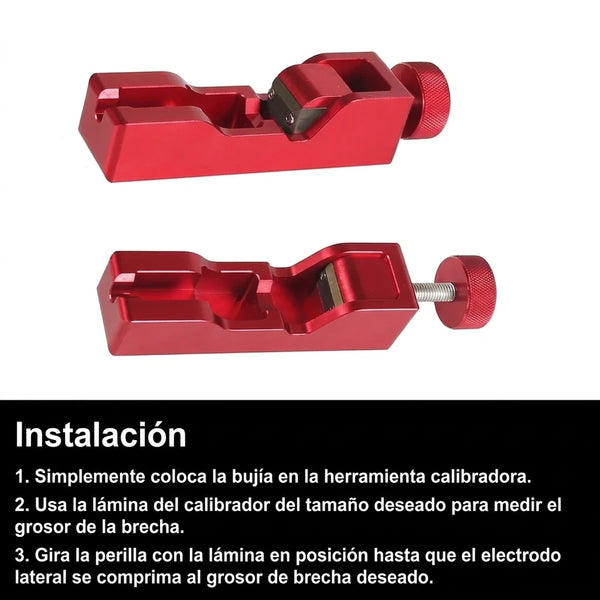 Calibrador de Bujías Tipo Moneda Con Láminas y Cuerpo de Aluminio Robusto