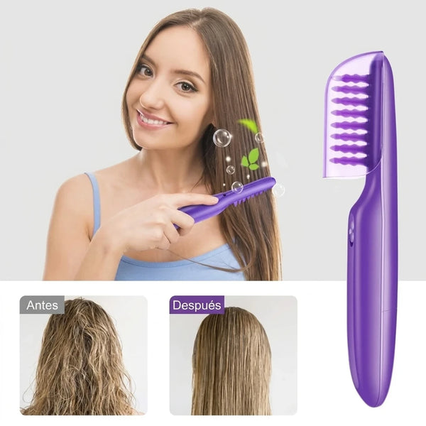 Cepillo Desenredante Eléctrico Con Vibración e Iones Anti-Frizz Para Niños y Adultos