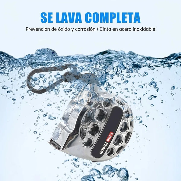 Cinta Métrica Industrial Galvanizada 7.5m Con Autobloqueo y Carcasa ABS Antigolpes